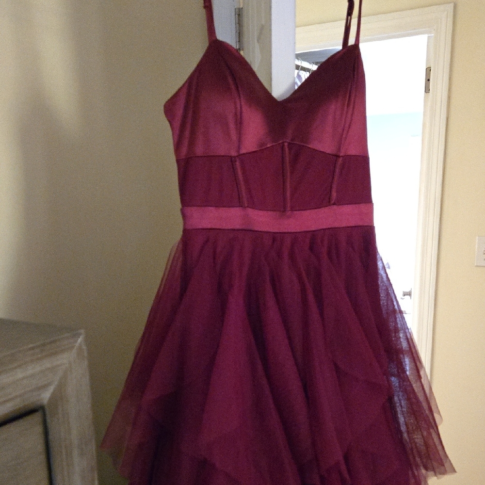 City Studio Burgundy Prom Dress